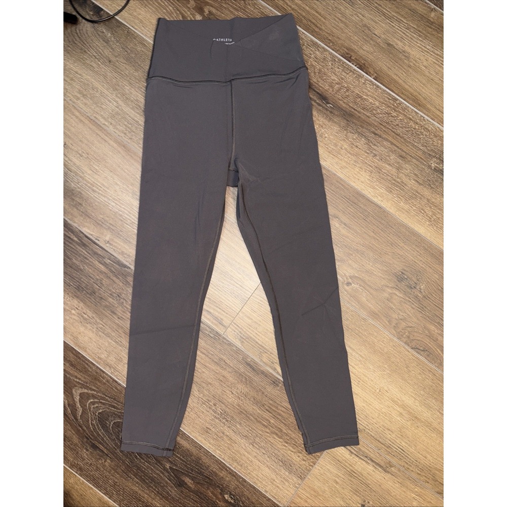 Athleta Transcend Crossover 7/8 Gray  Tight Yoga‎ Pants Gym Women's SMALL